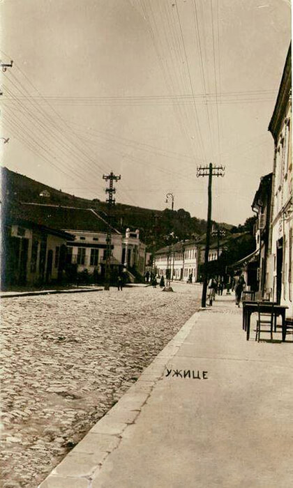 Užice, Glavna ulica u leto 1922. godine (fotografija iz privatne kolekcije Aleksandra Tošića)