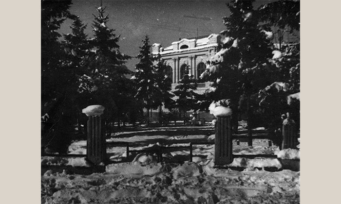 Zgrada Opštine, kako je video Ilija Lazić 1952. godine