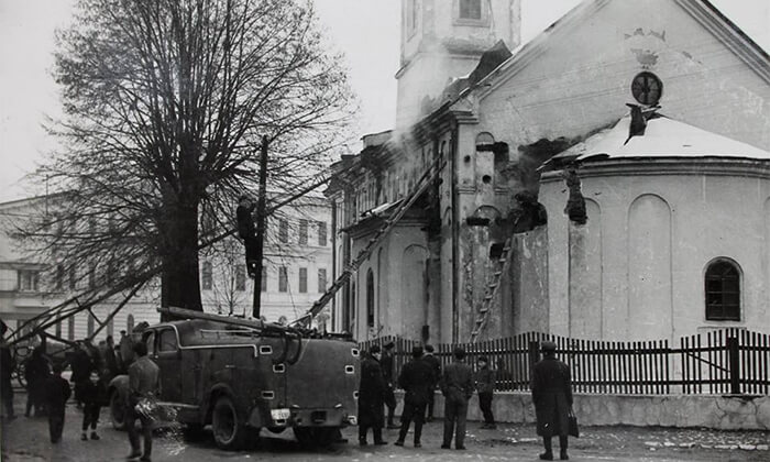 Gašenje požara na crkvi 1956.