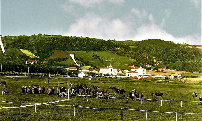 Krčagovo, gde su se održavale konjičke trke (obojio Z. Domanović)