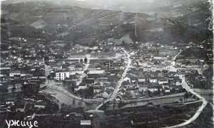 Užice 1922. godine. Centralni deo Klisure zauzima "Artiljeriski krug"