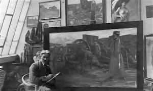 Ujak Mihailo Milovanović u svom ateljeu u Beogradu