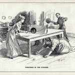 Novinska karikatura iz 1901. Ping pong u kuhinji